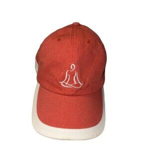 Izod Yoga Club Hat Embroidered Strapback Off White Coral Cotton Zen Meditation